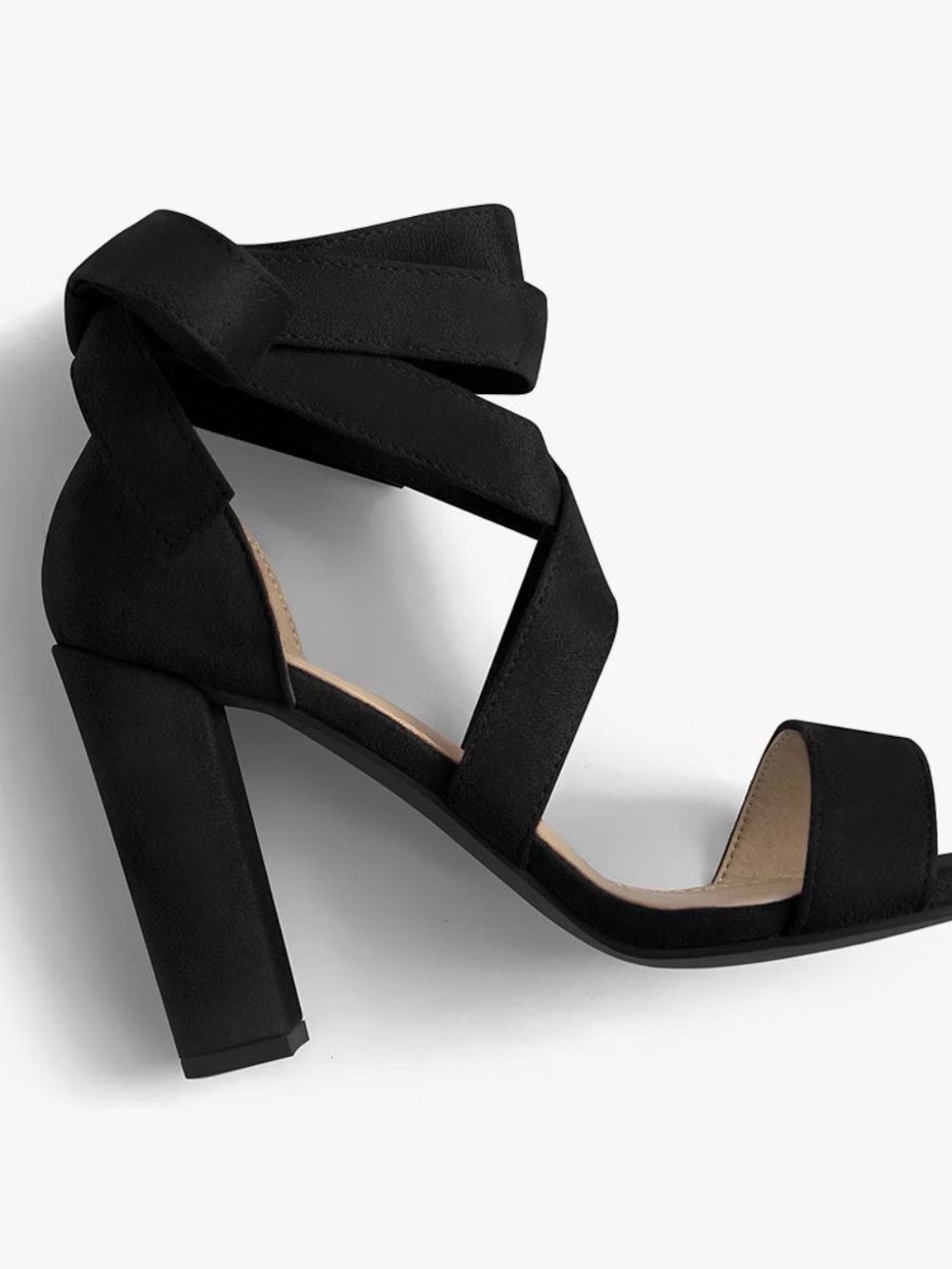 Black Strappy Block Heel Sandal - Women - Picture 4 of 5